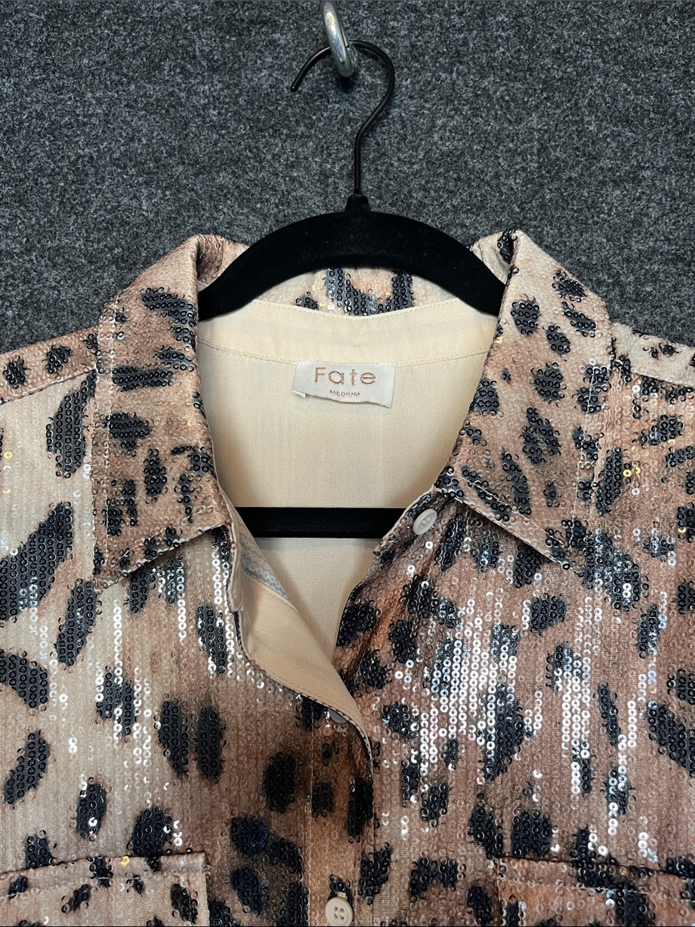 Fate Leopard Sequin Button-Up Jacket - Picture 5 of 8